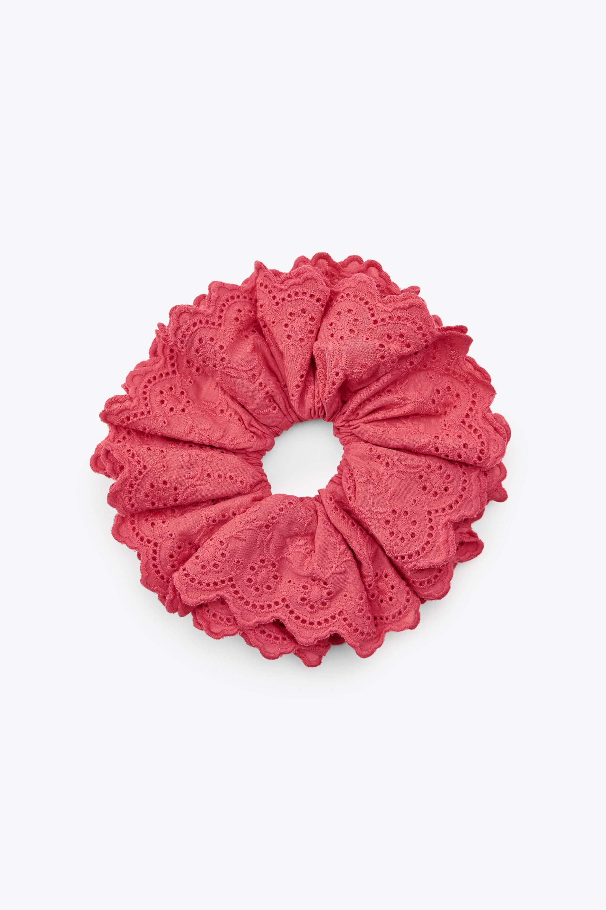 EMBROIDERED COTTON MAXI SCRUNCHIE